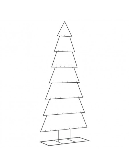 Albero di Natale Decorativo in Metallo Nero 210 cm