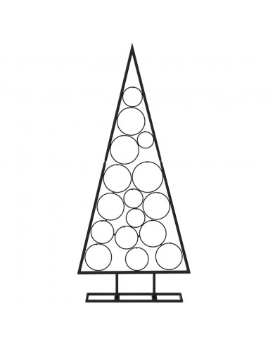 Albero di Natale Decorativo in Metallo Nero 125 cm