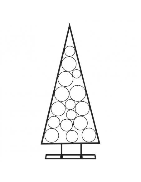 Albero di Natale Decorativo in Metallo Nero 125 cm