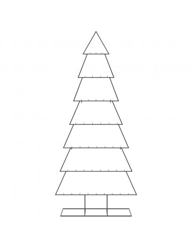 Albero di Natale Decorativo in Metallo Nero 210 cm