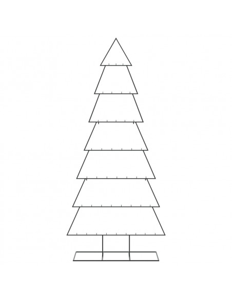 Albero di Natale Decorativo in Metallo Nero 210 cm