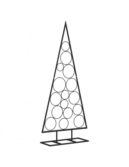 Albero di Natale Decorativo in Metallo Nero 125 cm