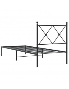 Giroletto con Testiera in Metallo Nero 75x190 cm