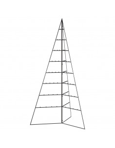 Albero di Natale Decorativo in Metallo Nero 180 cm 2