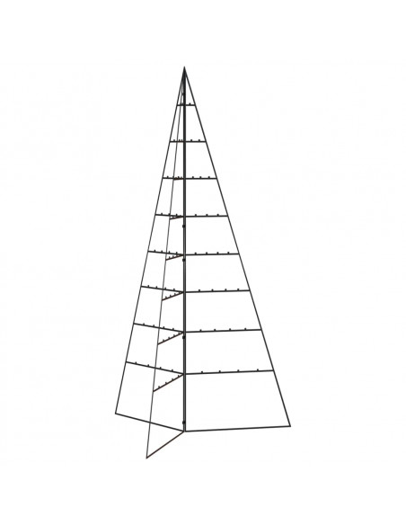 Albero di Natale Decorativo in Metallo Nero 180 cm