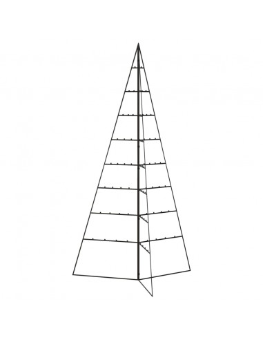 Albero di Natale Decorativo in Metallo Nero 180 cm