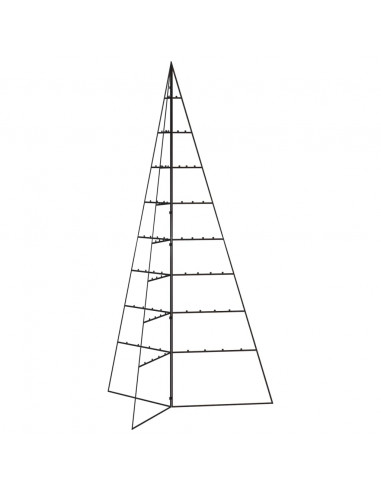Albero di Natale Decorativo in Metallo Nero 180 cm