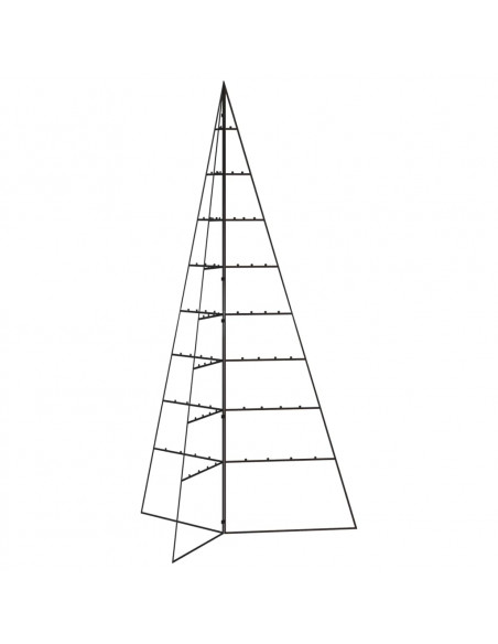 Albero di Natale Decorativo in Metallo Nero 180 cm
