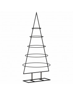 Albero di Natale Decorativo in Metallo Nero 90 cm 2