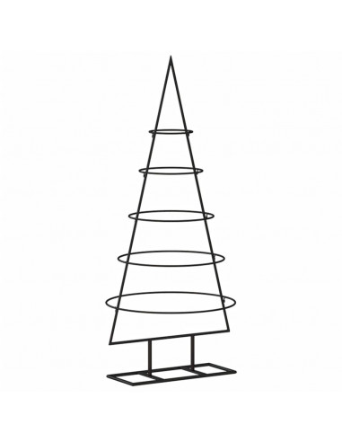 Albero di Natale Decorativo in Metallo Nero 90 cm