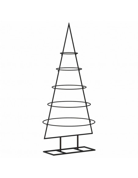 Albero di Natale Decorativo in Metallo Nero 90 cm