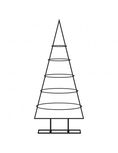 Albero di Natale Decorativo in Metallo Nero 90 cm