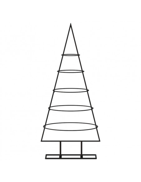 Albero di Natale Decorativo in Metallo Nero 90 cm