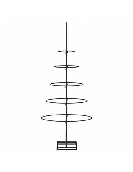 Albero di Natale Decorativo in Metallo Nero 90 cm