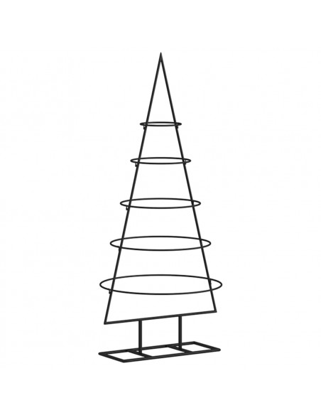 Albero di Natale Decorativo in Metallo Nero 90 cm