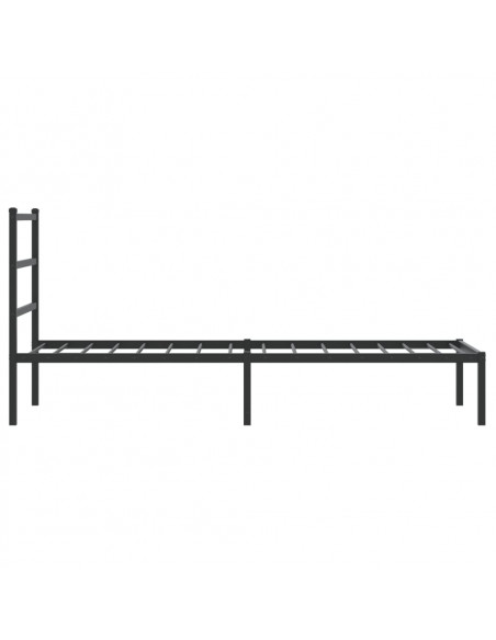 Giroletto con Testiera in Metallo Nero 75x190 cm