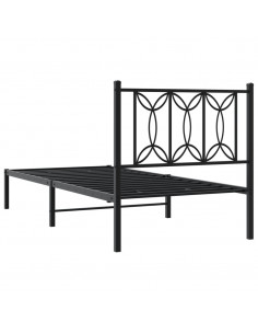 Giroletto con Testiera in Metallo Nero 75x190 cm