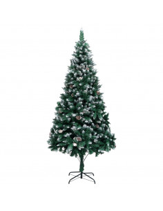 Albero di Natale Artificiale con Pigne e Neve Bianca 240 cm 2