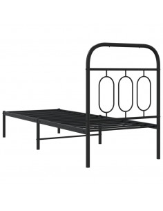 Giroletto con Testiera in Metallo Nero 75x190 cm