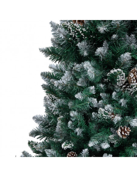 Albero di Natale Artificiale con Pigne e Neve Bianca 240 cm