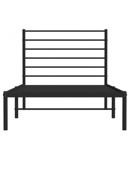 Giroletto con Testiera in Metallo Nero 75x190 cm