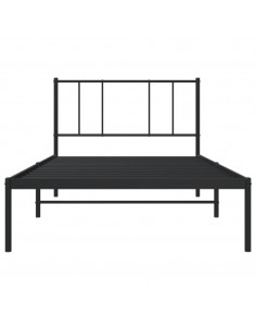 Giroletto con Testiera in Metallo Nero 75x190 cm