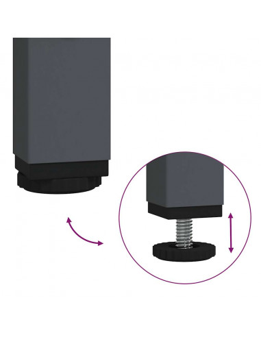 Credenza Antracite 68x39x103,5 cm Acciaio