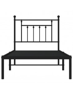 Giroletto con Testiera in Metallo Nero 80x200 cm