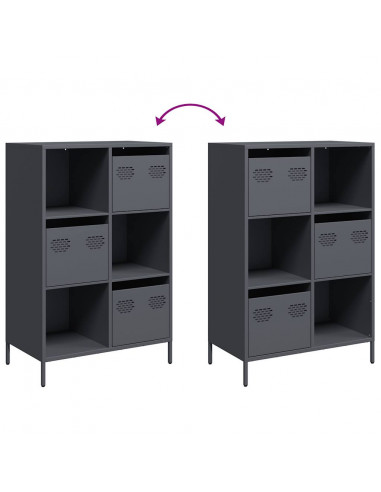 Credenza Antracite 68x39x103,5 cm Acciaio