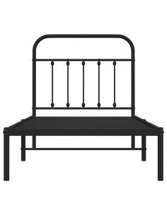 Giroletto con Testiera in Metallo Nero 80x200 cm