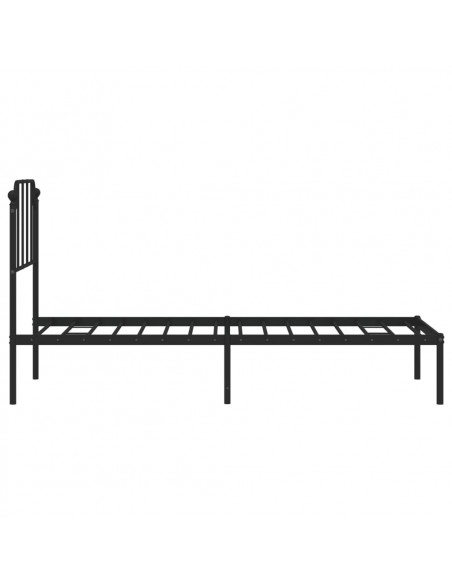 Giroletto con Testiera in Metallo Nero 80x200 cm