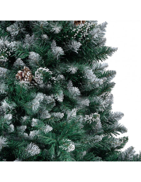 Albero di Natale Artificiale con LED e Set di Palline e Pigne 240 cm