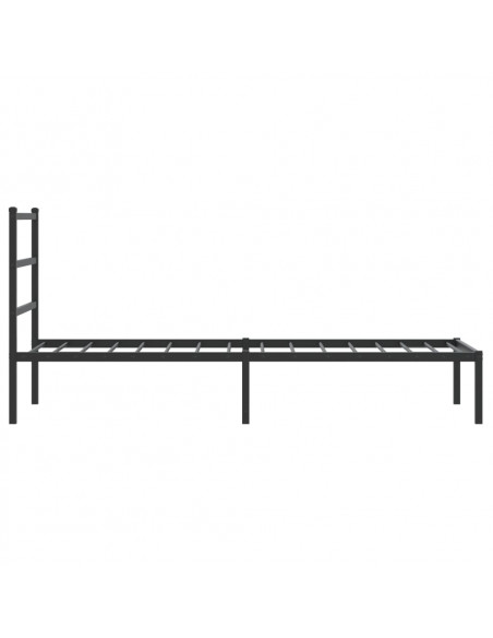 Giroletto con Testiera in Metallo Nero 80x200 cm