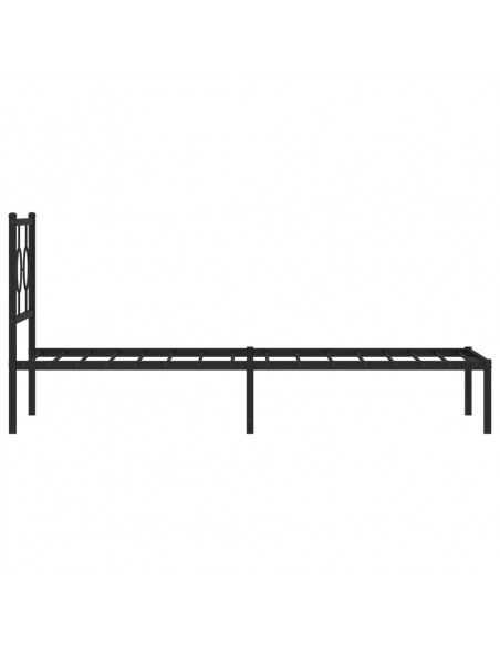 Giroletto con Testiera in Metallo Nero 80x200 cm