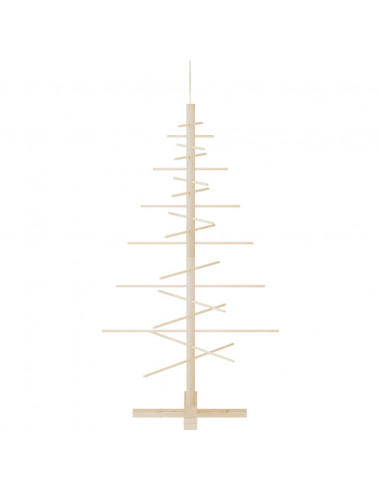 Albero di Natale Decorativo in Legno 125 cm Legno Massello Pino