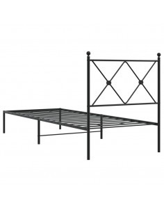 Giroletto con Testiera in Metallo Nero 80x200 cm