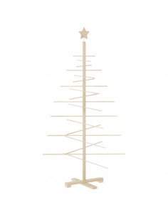 Albero di Natale Decorativo in Legno 150 cm Legno Massello Pino 2