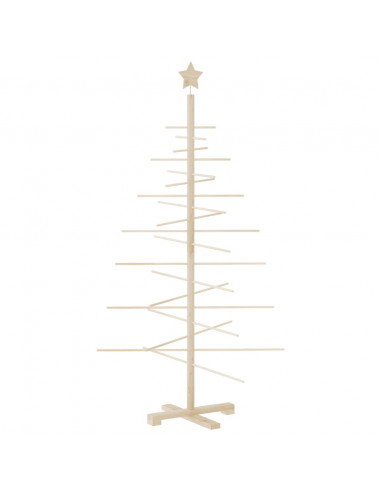 Albero di Natale Decorativo in Legno 150 cm Legno Massello Pino