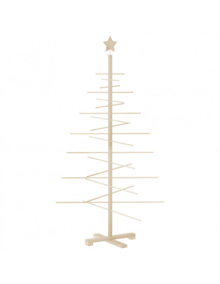 Albero di Natale Decorativo in Legno 150 cm Legno Massello Pino