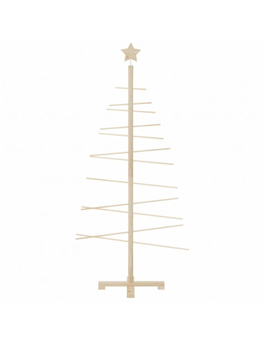 Albero di Natale Decorativo in Legno 150 cm Legno Massello Pino