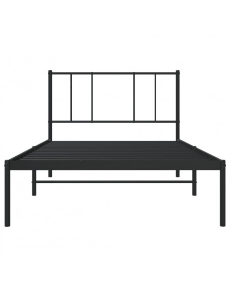Giroletto con Testiera in Metallo Nero 80x200 cm