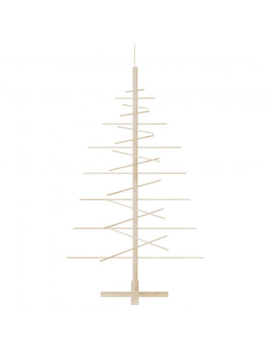 Albero di Natale Decorativo in Legno 150 cm Legno Massello Pino