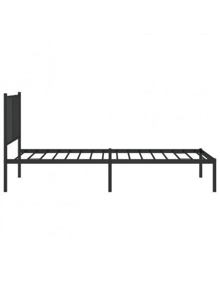 Giroletto con Testiera in Metallo Nero 80x200 cm