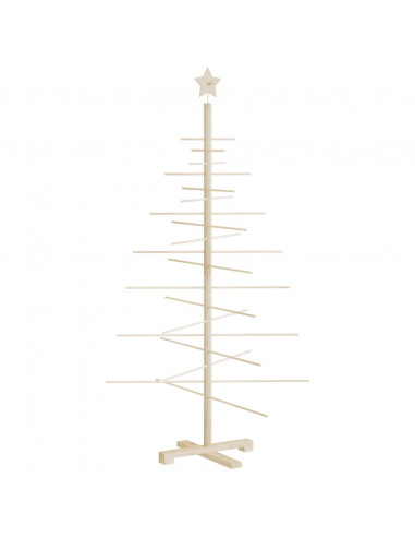 Albero di Natale Decorativo in Legno 150 cm Legno Massello Pino