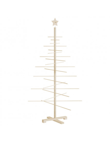 Albero di Natale Decorativo in Legno 150 cm Legno Massello Pino