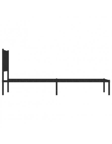 Giroletto con Testiera in Metallo Nero 90x190 cm