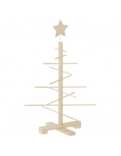 Albero di Natale Decorativo in Legno 75 cm Legno Massello Pino 2