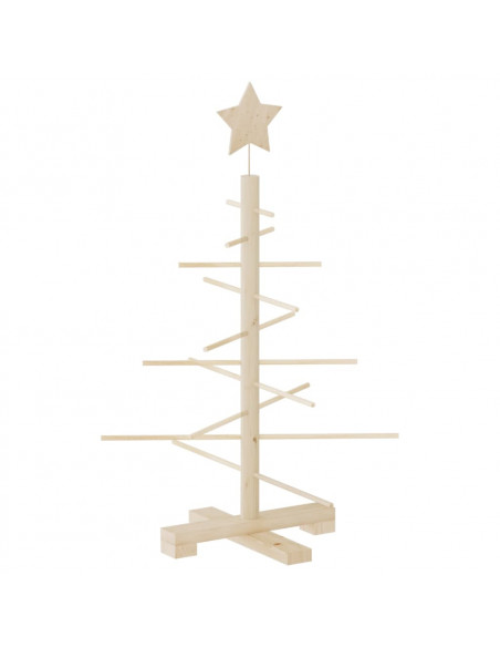 Albero di Natale Decorativo in Legno 75 cm Legno Massello Pino