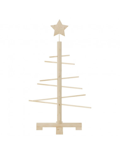 Albero di Natale Decorativo in Legno 75 cm Legno Massello Pino