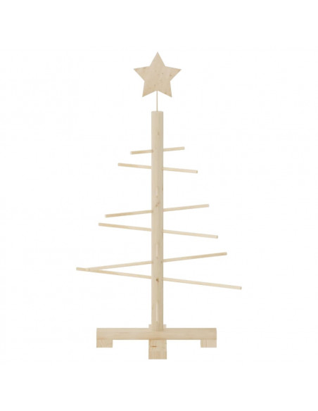 Albero di Natale Decorativo in Legno 75 cm Legno Massello Pino